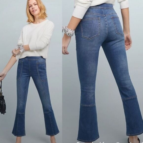 Anthropologie Pilcro & The Letterpress Hi-Rise Cropped Bootcut Utility Jeans 25 - Picture 1 of 10